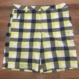 PUMA Men’s Plaid Board Shorts 36W Like new!